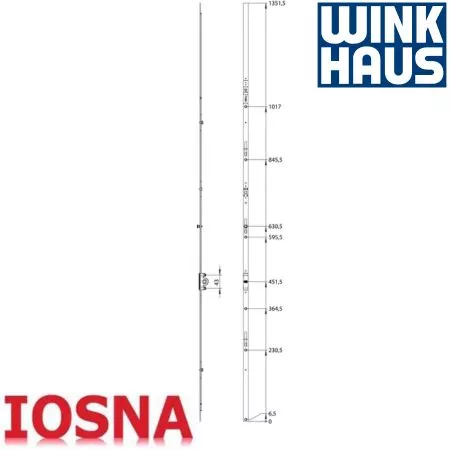 Cremona cota fija Winkhaus GAK FFH 1300-1550 para ventana PVC con bul&oacute;n de seguridad