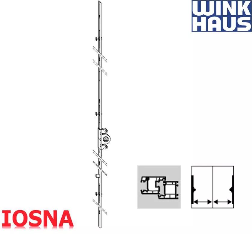 Cremona Multipunto Corredera PVC Winkhaus GVMB 1800 - 4 Puntos de Cierre con Bul&oacute;n Antielevaci&oacute;n