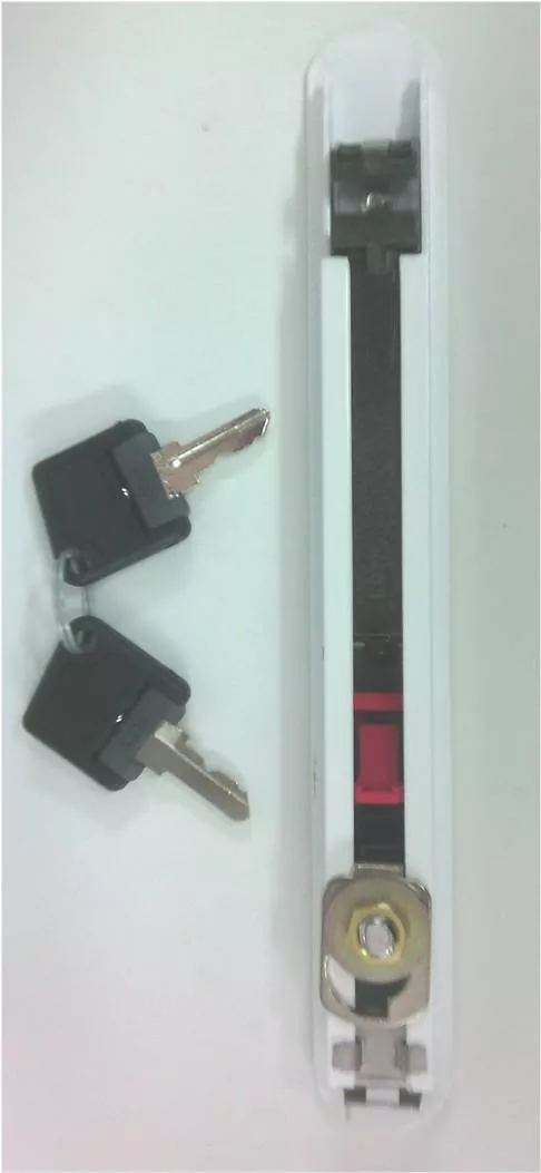 Cierre con cerradura para ventana corredera con llave blanco