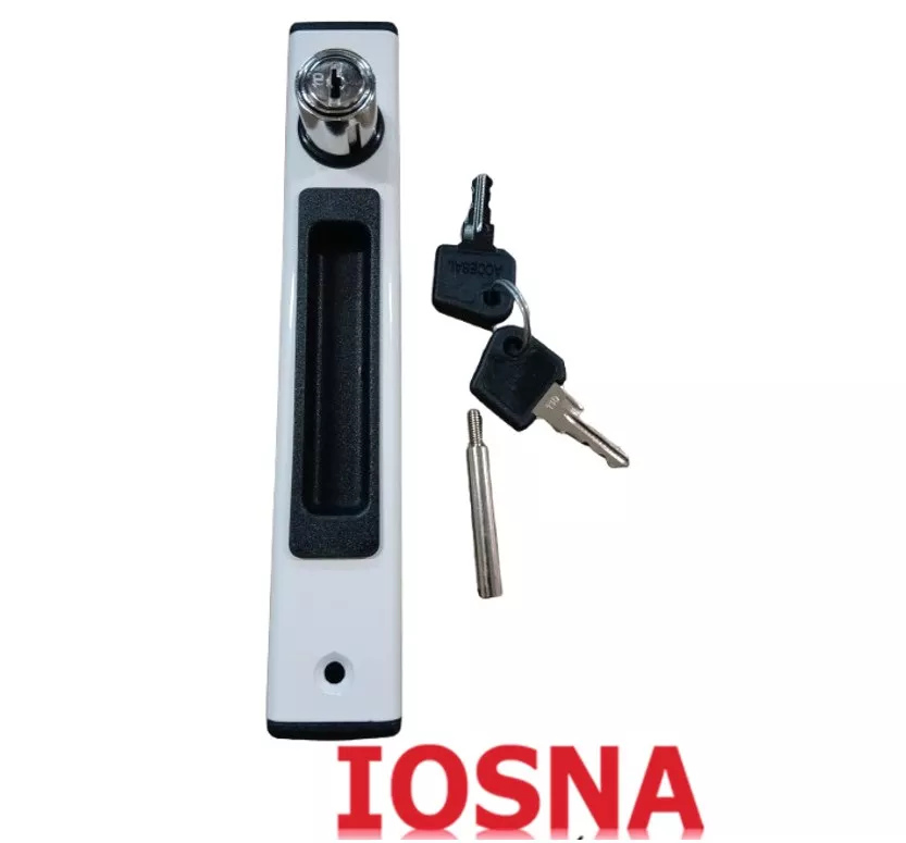Unero con llave para ventanas o puertas correderas, Color Blanco