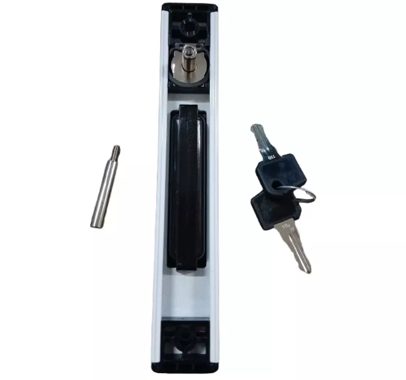 Unero con llave para ventanas o puertas correderas, Color Blanco
