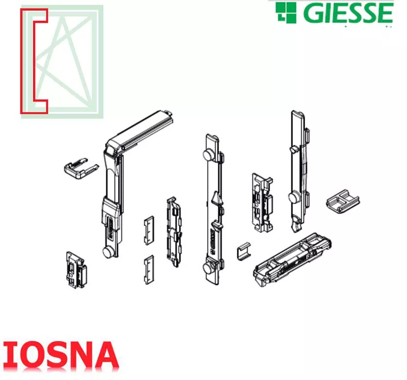 Mecanismo de Cierre Oscilobatiente GIESSE 4704 para Ventana de Aluminio