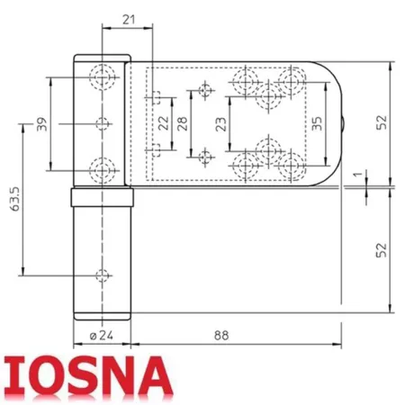 Bisagra Simonswerk SIKU 3D K3130 Negra para Puerta de PVC 120 kg