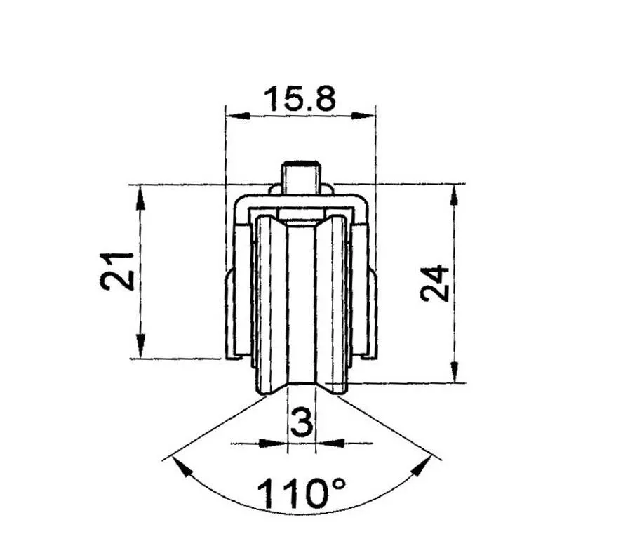 Rueda para Corredera Pabose TT-24/14 con Rodamiento de Aguja