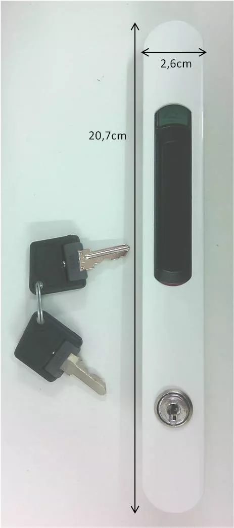 Cierre con cerradura para ventana corredera con llave blanco